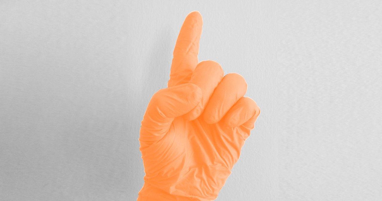 Oranger Handschuh